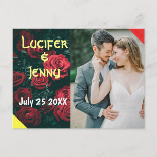 Moderne Hochzeit speichern das Datum Foto Einladun Postkarte