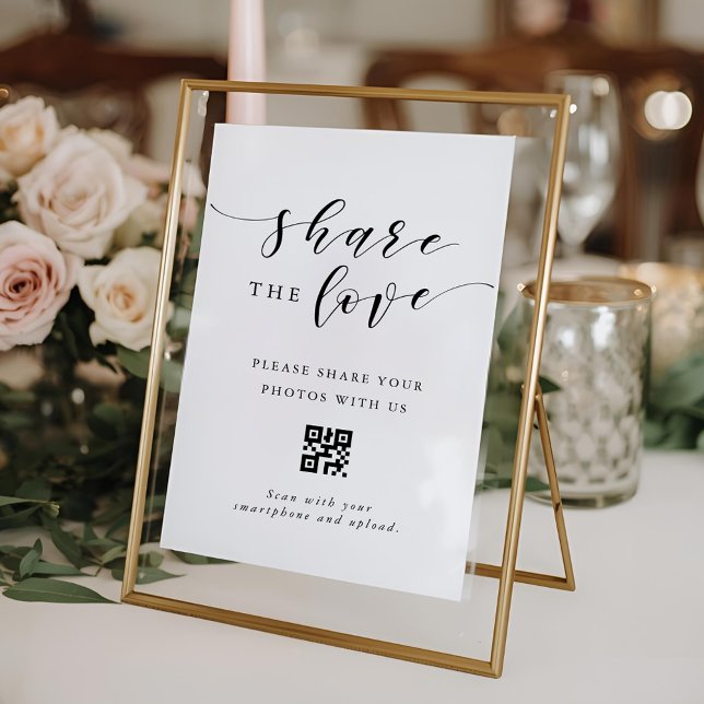 Moderne Hochzeit Teilen Sie die Liebe QR-Code-Zeic Poster (Von Creator hochgeladen)