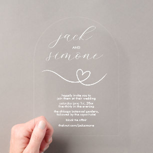Moderne Hochzeit Tor Einladungen Minimalistisc