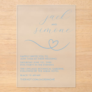Moderne Hochzeit Trendy Invites Babyblau Acryleinladungen