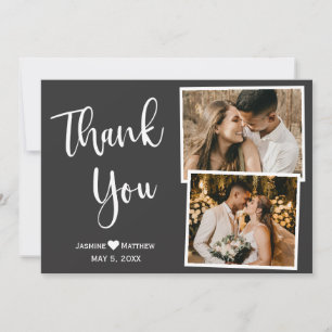 Moderne Hochzeit Vielen Dank, dass Sie Script Foto Dankeskarte