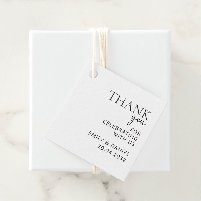 Moderne Hochzeit Vielen Dank Geschenkanhänger (Beispiel)