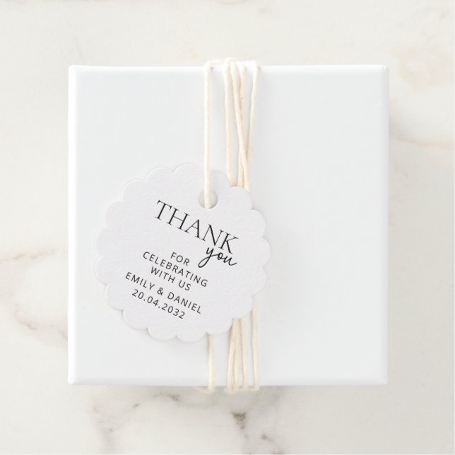 Moderne Hochzeit Vielen Dank Geschenkanhänger (Beispiel)