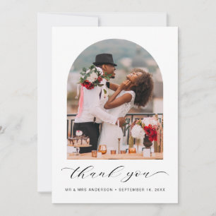 Moderne Hochzeit von Foto Dankeskarte