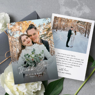 Moderne Hochzeit von Fotos Dankeskarte
