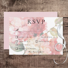 Moderne Hochzeit von Pink Blush Hydrangea RSVP Karte