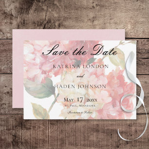 Moderne Hochzeit von Pink Blush Hydrangea Save The Date