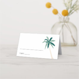 Moderne Hochzeit von tropischen Palmen Platzkarte
