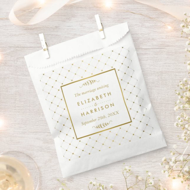 Moderne Hochzeit von White & Gold Foil Geschenktütchen (Ausgeschnitten)