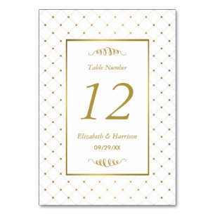 Moderne Hochzeit von White & Gold Foil Tischnummer