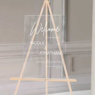 Moderne Hochzeit Willkommenstext Acrylschild