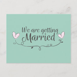 Moderne Hochzeit wir werden heiraten Doodle Ankündigungspostkarte