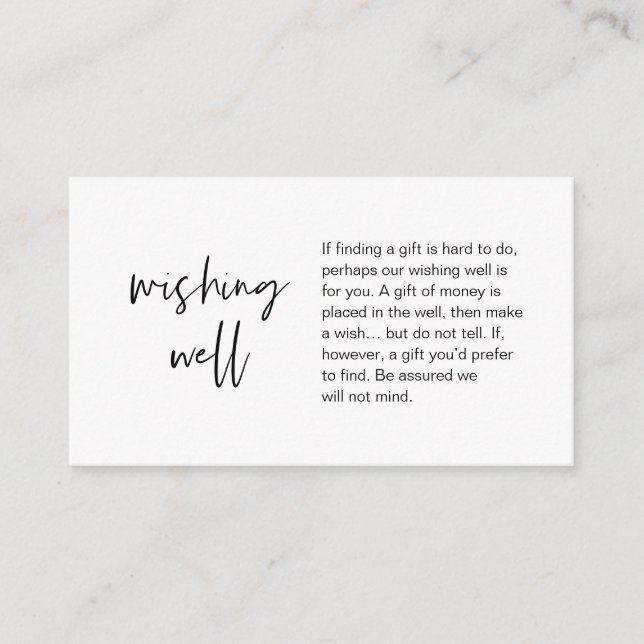 Moderne Hochzeit wünscht gut, Geschenk von Geldsch Begleitkarte (Vorderseite)