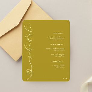Moderne Hochzeit   Zeitplan und Details   Dunkelge Begleitkarte