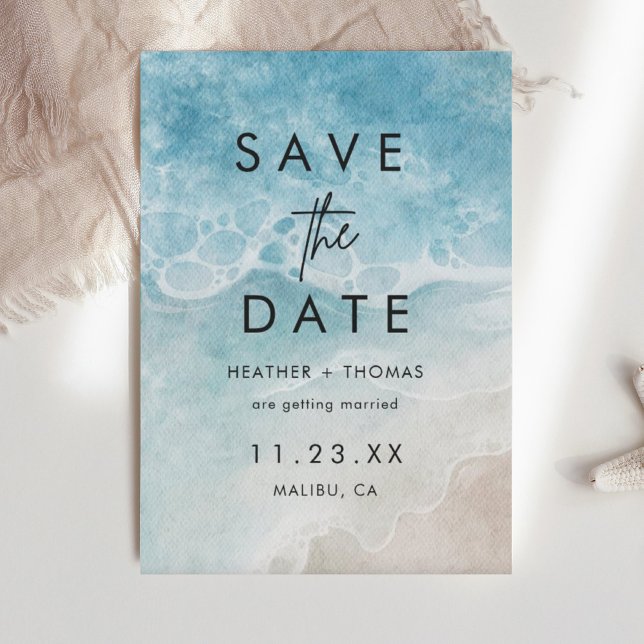 Moderne Hochzeiten am Sommerstrand Save the Date (Von Creator hochgeladen)