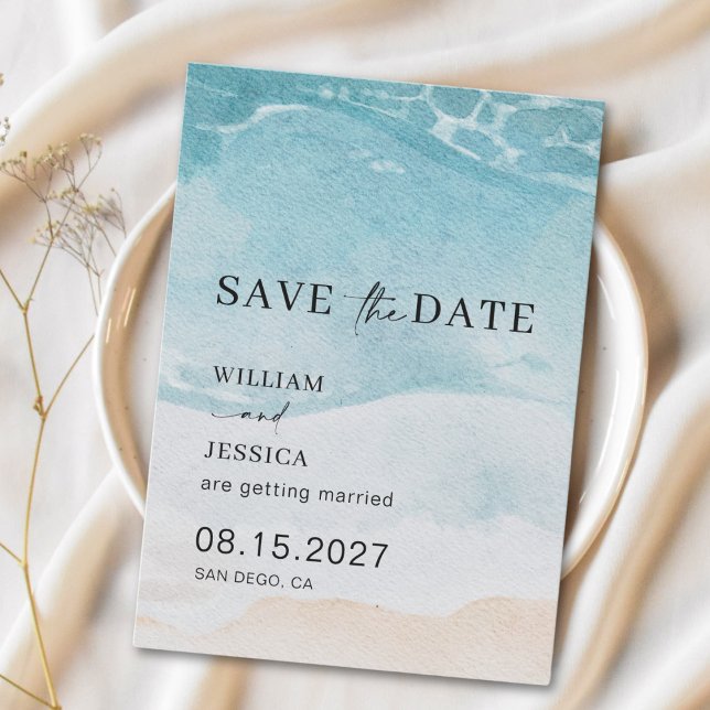 Moderne Hochzeiten am Sommerstrand Save the Date (Von Creator hochgeladen)