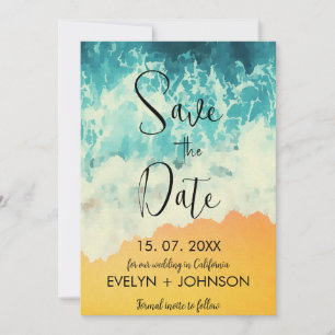 Moderne Hochzeiten am Sommerstrand Save the Date