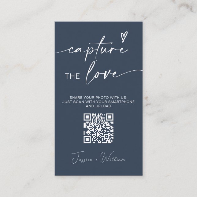 Moderne Hochzeiten erfassen den QR-Code der Liebe Begleitkarte (Vorderseite)