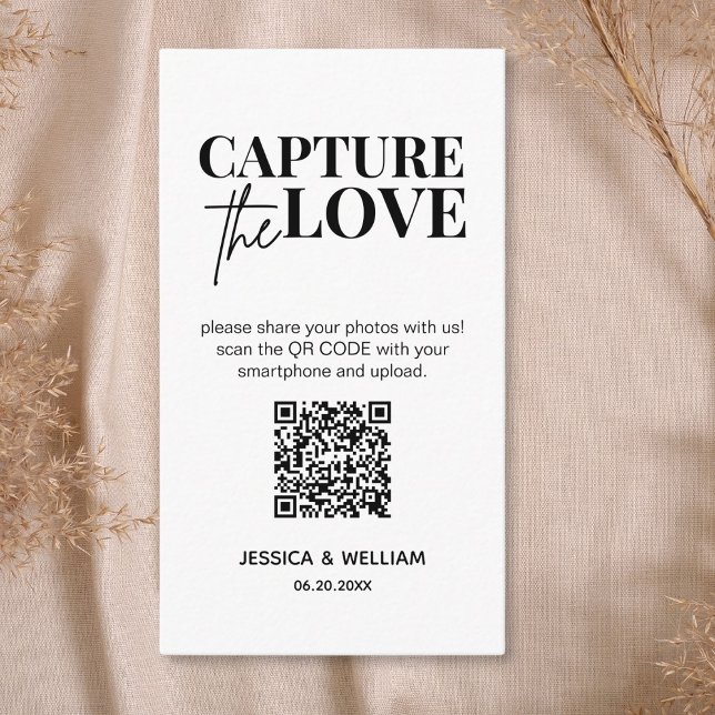 Moderne Hochzeiten erfassen den QR-Code der Liebe Begleitkarte (Von Creator hochgeladen)