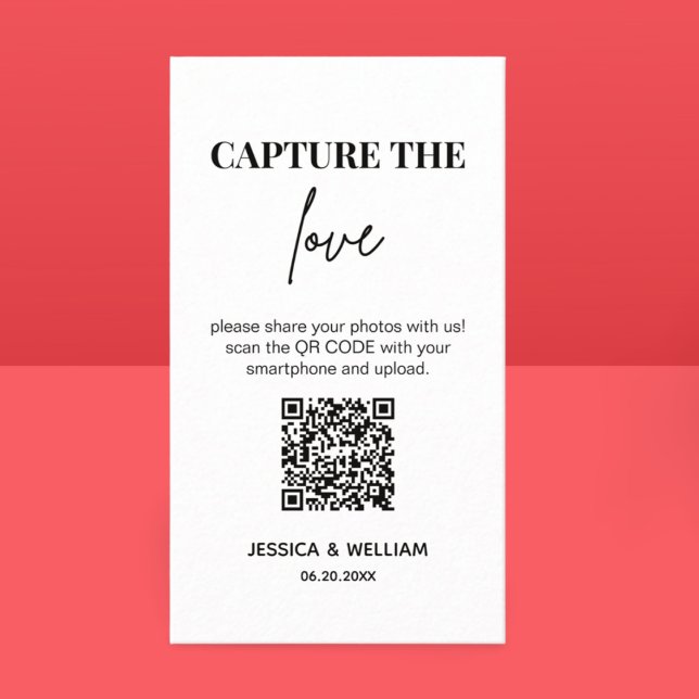 Moderne Hochzeiten erfassen den QR-Code der Liebe Begleitkarte (Von Creator hochgeladen)