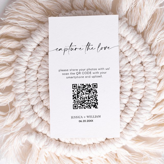 Moderne Hochzeiten erfassen den QR-Code der Liebe Begleitkarte (Von Creator hochgeladen)