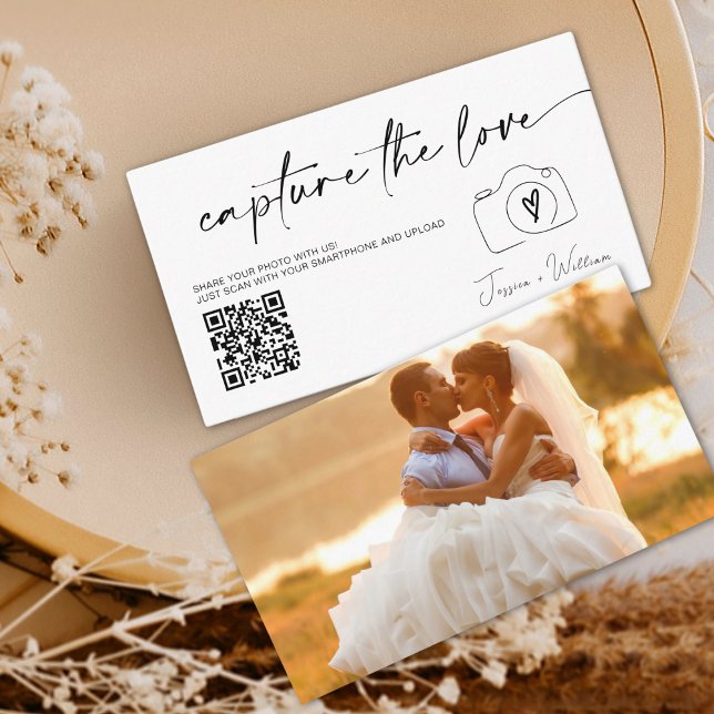 Moderne Hochzeiten erfassen den QR-Code der Liebe Begleitkarte (Von Creator hochgeladen)
