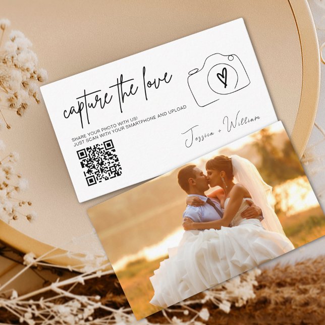 Moderne Hochzeiten erfassen den QR-Code der Liebe Begleitkarte (Von Creator hochgeladen)