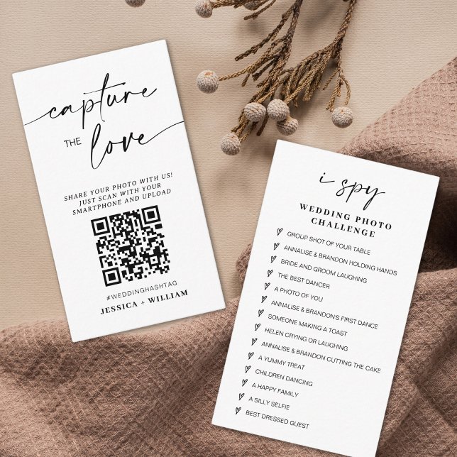 Moderne Hochzeiten erfassen den QR-Code der Liebe Begleitkarte (Von Creator hochgeladen)