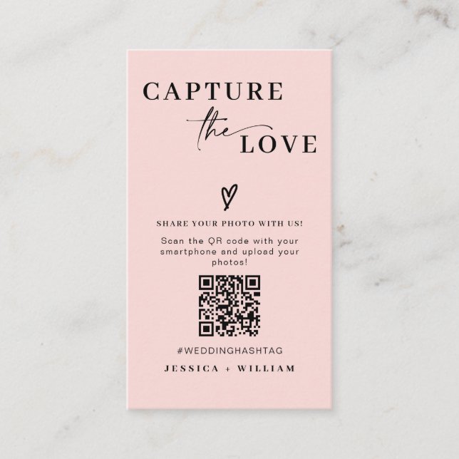 Moderne Hochzeiten erfassen den QR-Code der Liebe Begleitkarte (Vorderseite)