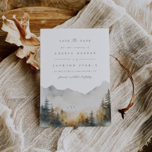 Moderne Hochzeiten im Wasserfarbengebirge retten d Einladung