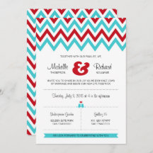 Moderne Hochzeiten in Red and Aqua Zickzack & Love