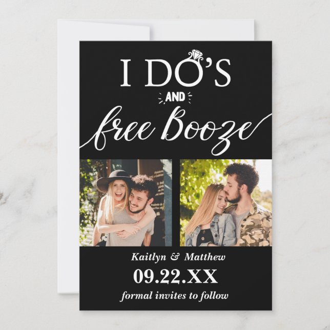 Moderne Hochzeiten kostenlos anschieben - Das Datu Save The Date (Vorderseite)