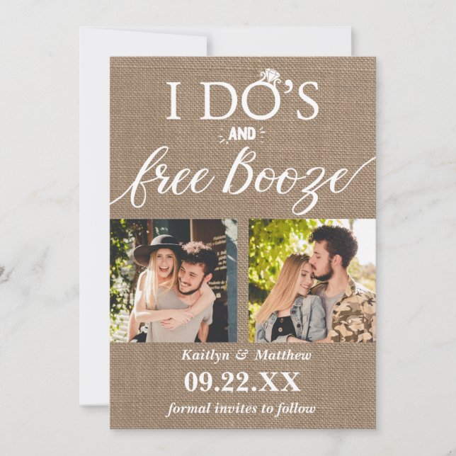 Moderne Hochzeiten kostenlos anschieben - Das Datu Save The Date (Vorderseite)