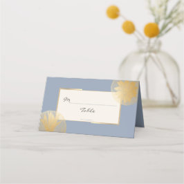 Moderne Hochzeiten mit blauem Gold Platzkarte
