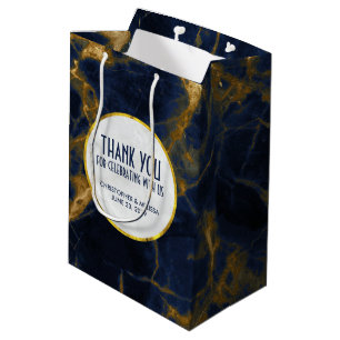 Moderne Hochzeiten mit Blue & Gold Marble Vielen D Mittlere Geschenktüte