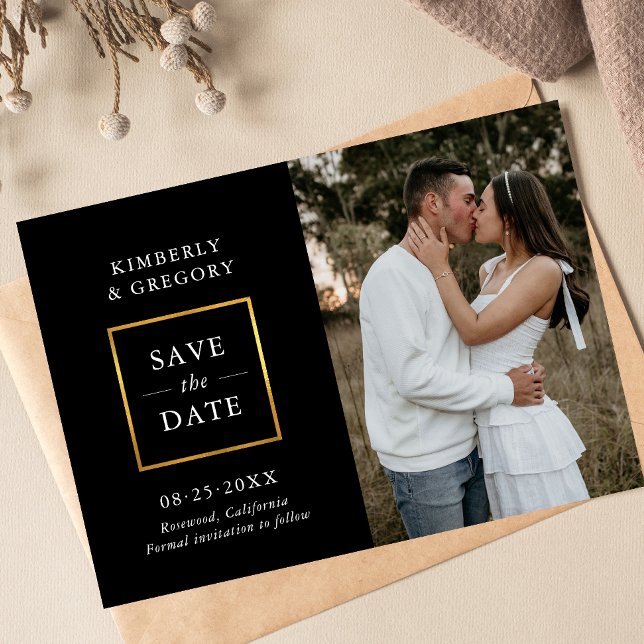 Moderne Hochzeiten retten das Datum Schwarzes Gold Save The Date (Von Creator hochgeladen)