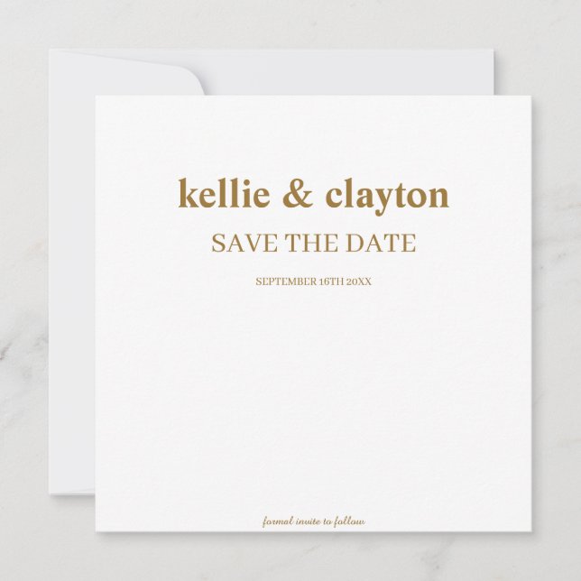 Moderne Hochzeiten speichern das Datum Save The Date (Vorderseite)