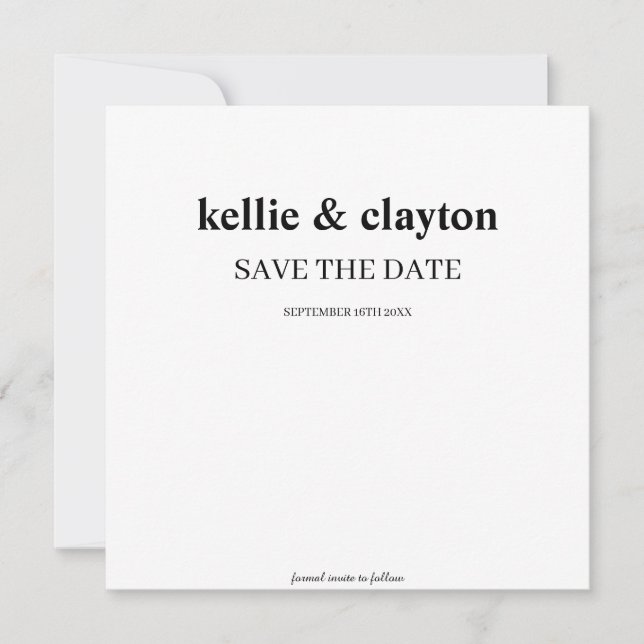 Moderne Hochzeiten speichern das Datum Save The Date (Vorderseite)