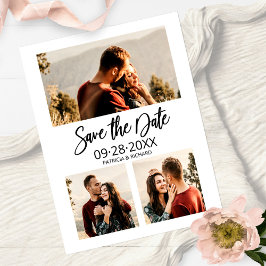 Moderne Hochzeiten speichern Datum 3 - FotoCollage Postkarte