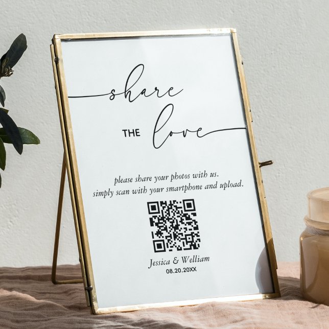 Moderne Hochzeiten teilen die Liebe QR Code-Zeiche Poster (Von Creator hochgeladen)