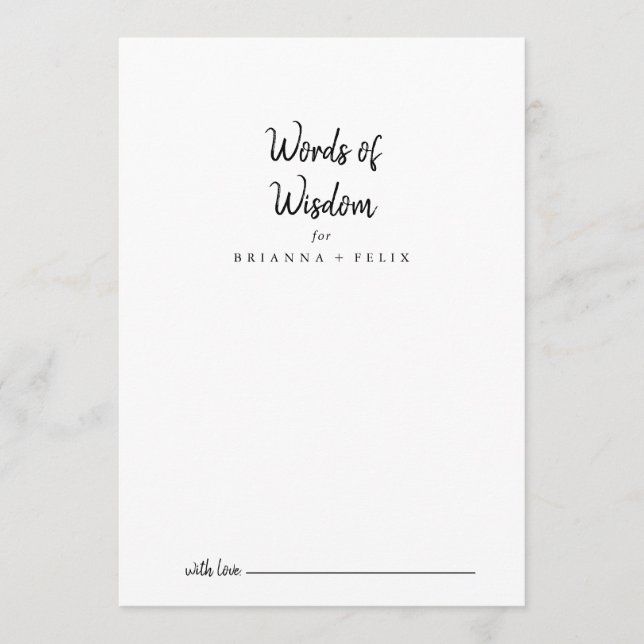 Moderne Hochzeiten von Weisheit Hinweiskarte (Vorderseite)