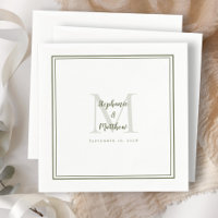 Moderne Hochzeitnamen und Datum Monogramm Olivenöl