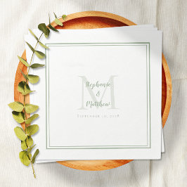 Moderne Hochzeitnamen und Datum Monogramm-Seite Gr Serviette