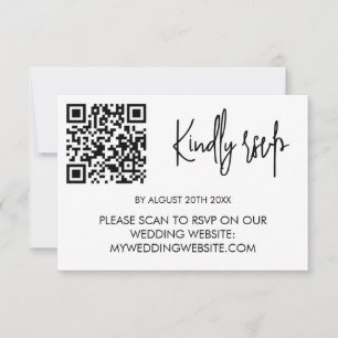 Moderne Hochzeits-Antwortkarte mit QR-Code RSVP Karte
