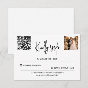 Moderne Hochzeits-Antwortkarte mit QR-Code RSVP Karte