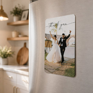 Moderne Hochzeits-Dankeschön-Foto-Magnet Magnet