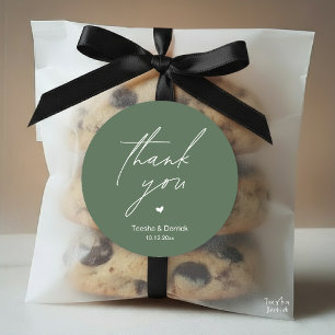 Moderne Hochzeits-Dankeschön-Geschenke Minimal Cut Runder Aufkleber