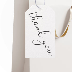 Moderne Hochzeits-Dankeschön-Karte in Schwarz-Weiß Geschenkanhänger