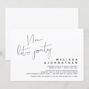 Moderne Hochzeits-Elopement, Jetzt lasst uns feier Einladung