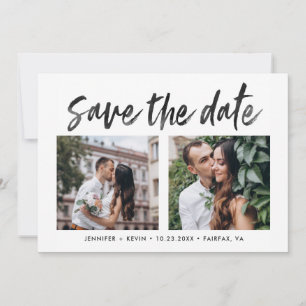 Moderne Hochzeits-Quadrat-Foto-Save the Date Ankündigung